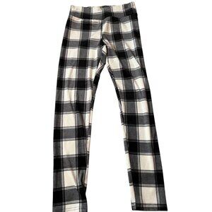 No Boundaries Checkered Black & White Plaid Leggings Women's Size L 11-13 SOFT